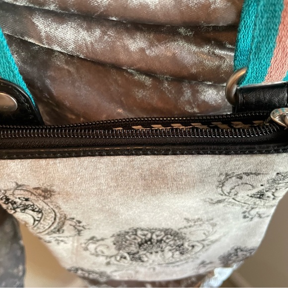 Juicy Couture Crest Heather Gray Velour Crossbody Bag - Picture 6 of 9